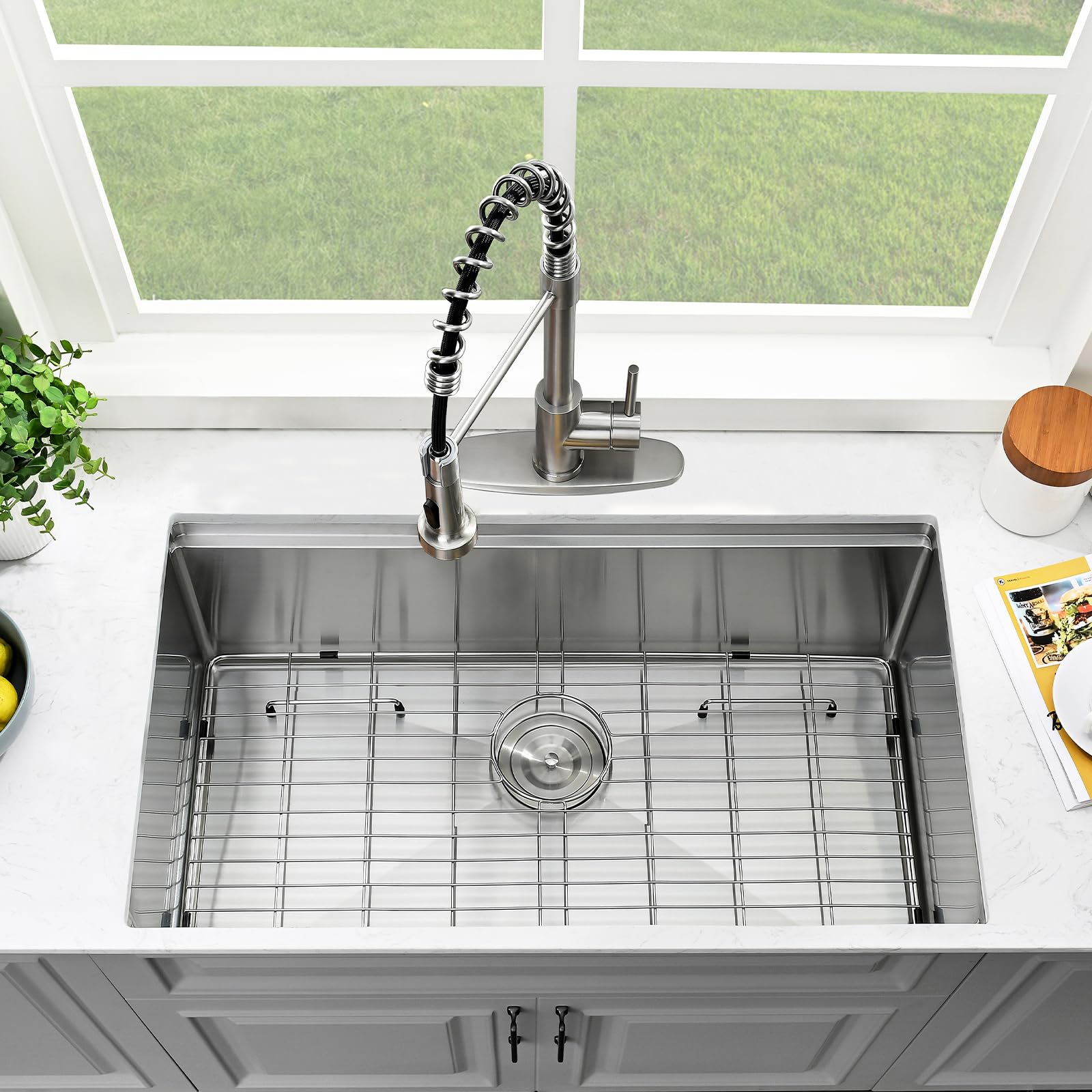 30 Inch Undermount Kitchen Sink-Bokaiya 30x19 Stainless Steel